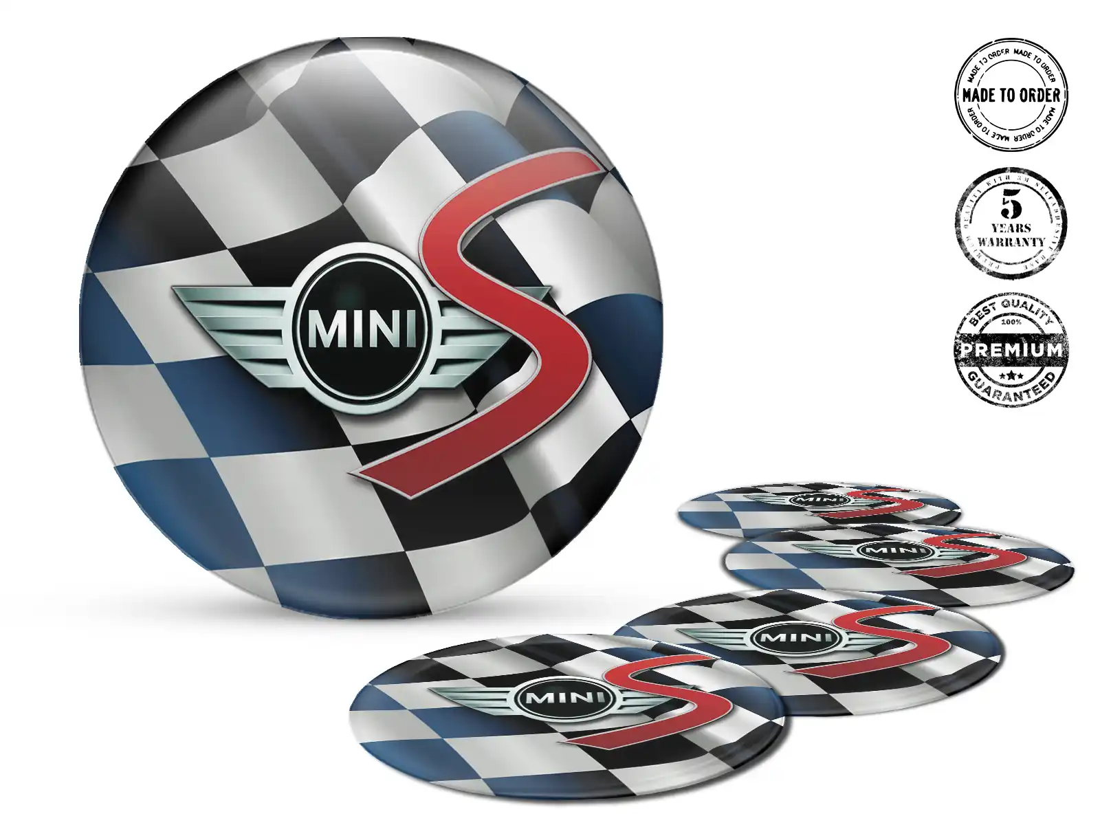 Mini Cooper Logo Autocollants Roues Édition Époxy de Qualité